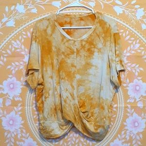 Unknown Boutique Yellow Tie Dye Top